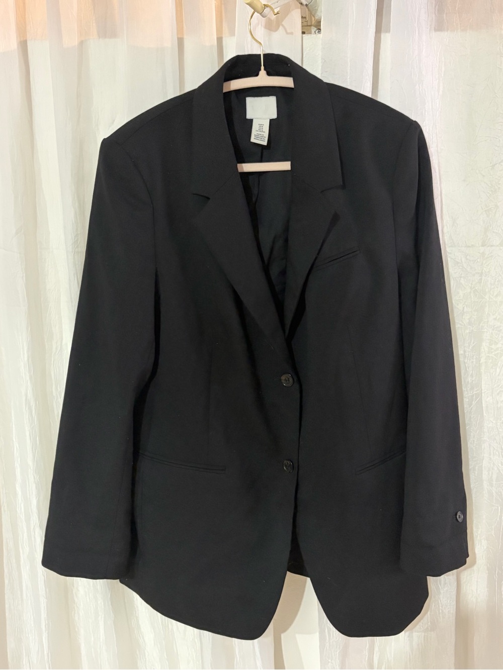 H&M Black Women's Tailored Blazer - Classic Single-Breasted Jacket